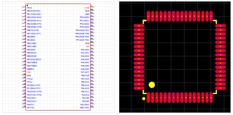 ATMEGA128A-AU引脚图