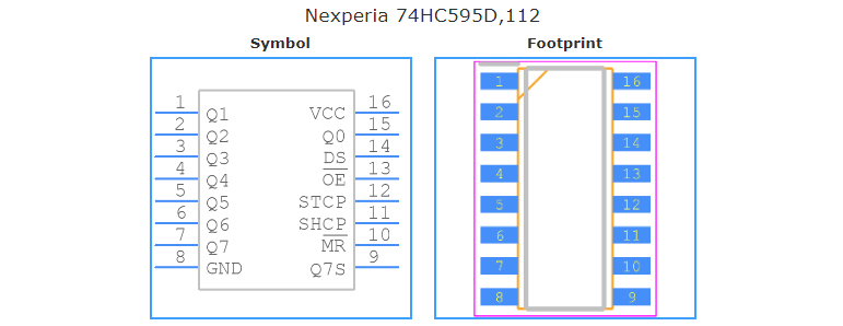 74HC595D,112引脚图