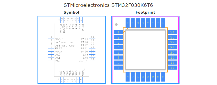 STM32F030K6T6引脚图