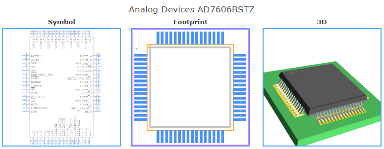 AD7606BSTZ引脚图和PCB焊盘图