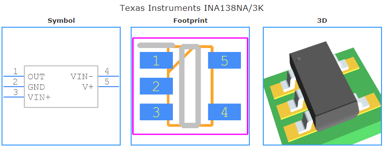 INA138NA/3K引脚图和PCB焊盘图