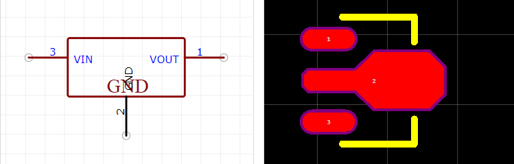 L78L05ABUTR引脚图和PCB焊盘图