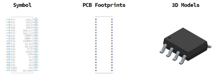 ICL7107CPLZ引脚图和PCB焊盘图