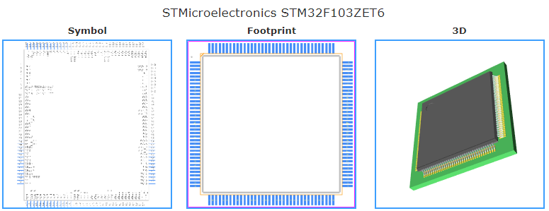 STM32F103ZET6引脚图和PCB焊盘图