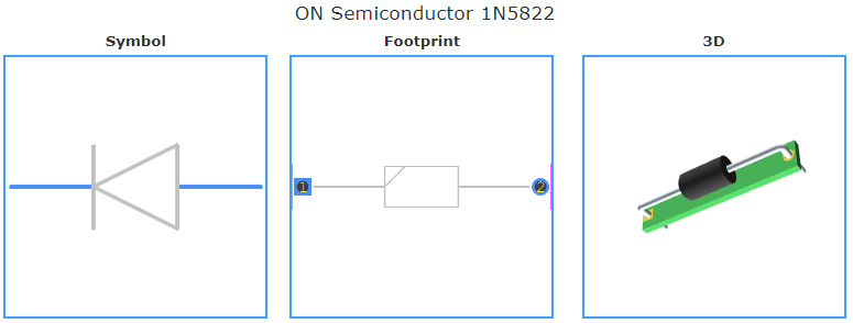 1N5822引脚图和PCB焊盘图