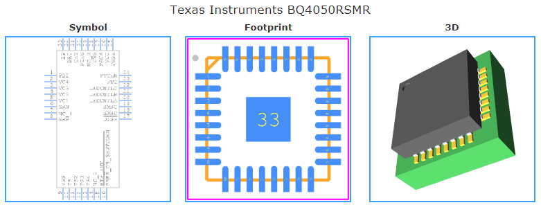 BQ4050RSMR引脚图和PCB焊盘图