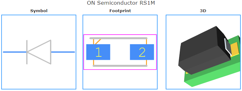 RS1M引脚图和PCB焊盘图