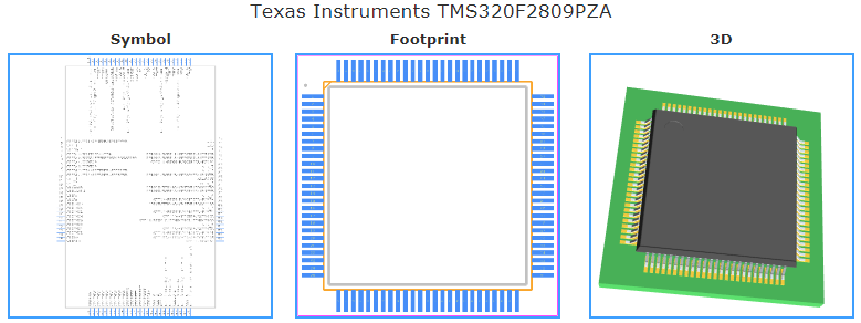 TMS320F2809PZA引脚图和PCB焊盘图