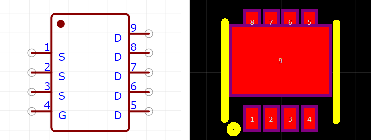 STL6P3LLH6引脚图和PCB焊盘图