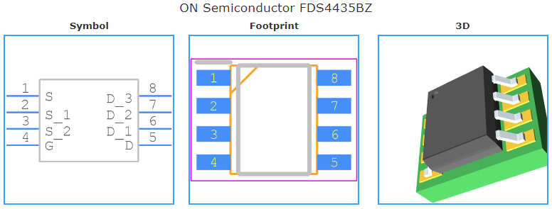 FDS4435BZ引脚图和PCB焊盘图