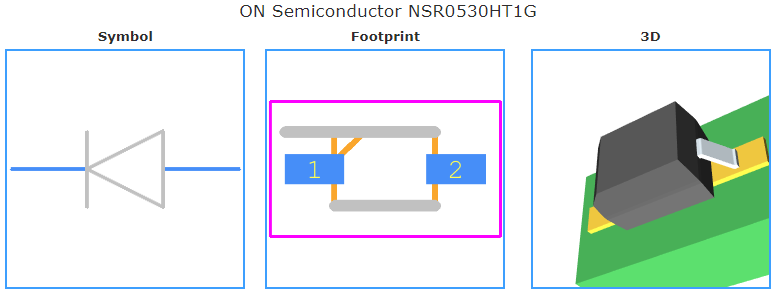 NSR0530HT1G引脚图和PCB焊盘图