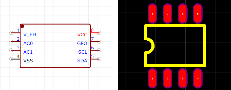 ST25DV04K-IER6S3引脚图和PCB焊盘图