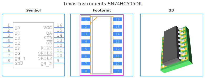 SN74HC595DR引脚图