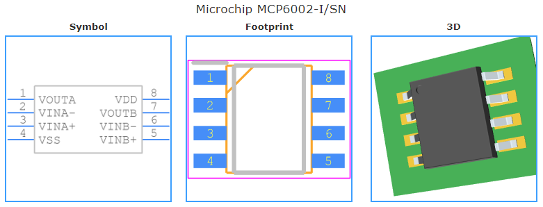 MCP6002-I/SN引脚图