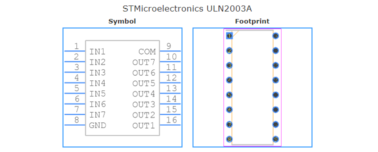 ULN2003A引脚图