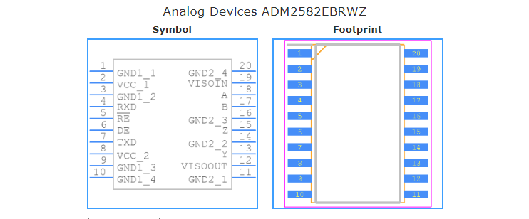 ADM2582EBRWZ引脚图