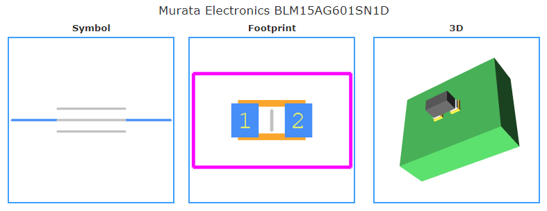 BLM15AG601SN1D引脚图和PCB焊盘图