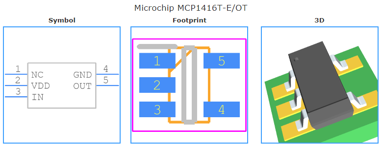 MCP1416T-E/OT引脚图