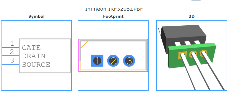 IRF3205ZPBF引脚图和PCB焊盘图
