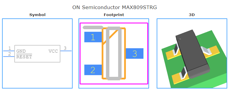 MAX809STRG引脚图和PCB焊盘图