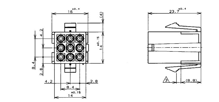 172161-1引脚图和PCB焊盘图