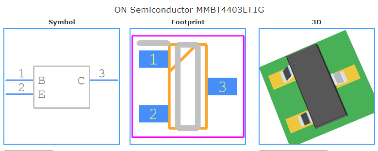 MMBT4403LT1G引脚图和PCB焊盘图