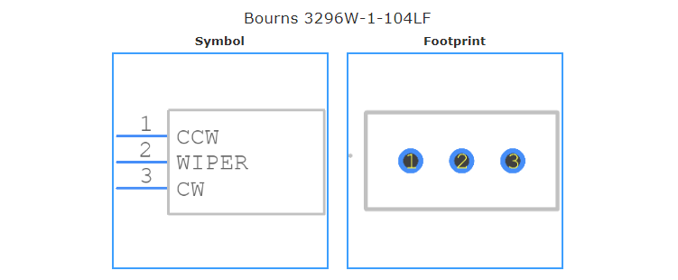 3296W-1-104LF引脚图和PCB焊盘图