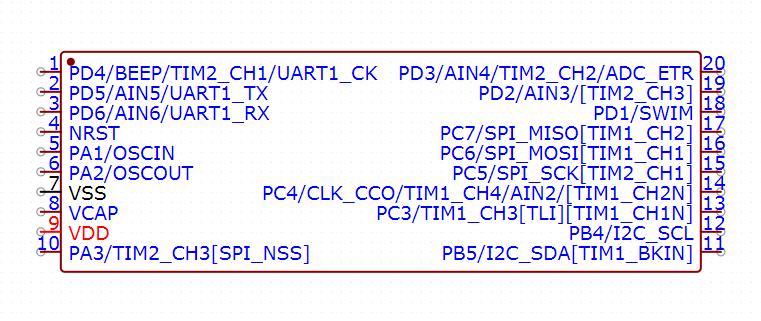 STM8S103F3P6引脚图