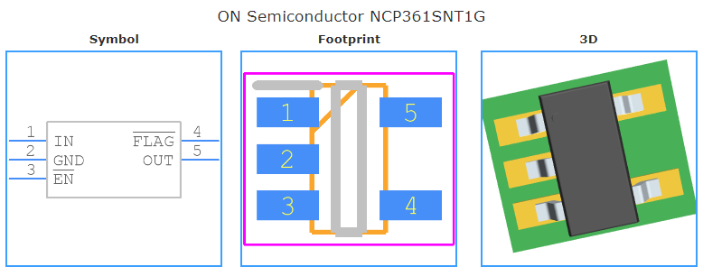 NCP361SNT1G引脚图和PCB焊盘图