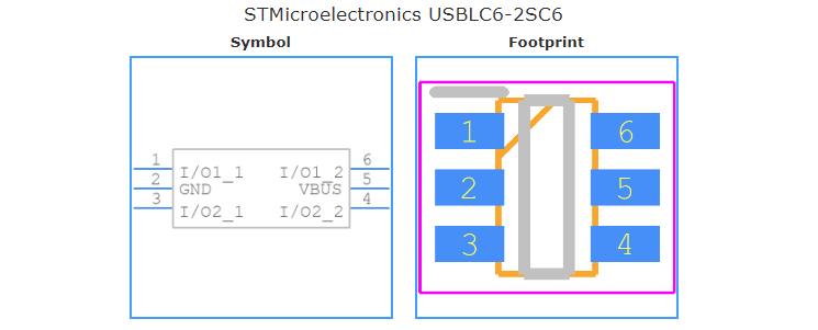 USBLC6-2SC6引脚图