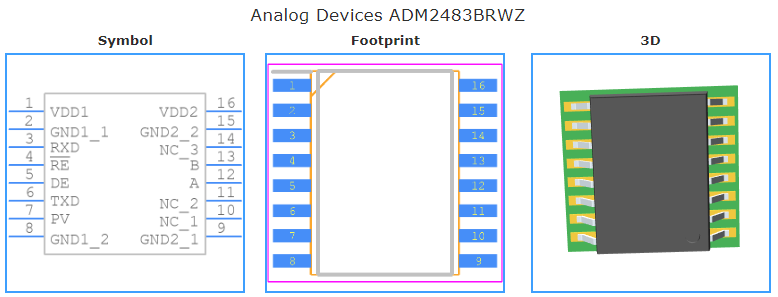 ADM2483BRWZ引脚图