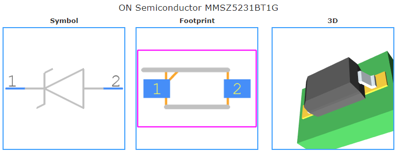 MMSZ5231BT1G引脚图和PCB焊盘图