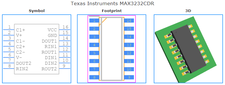 MAX3232CDR引脚图