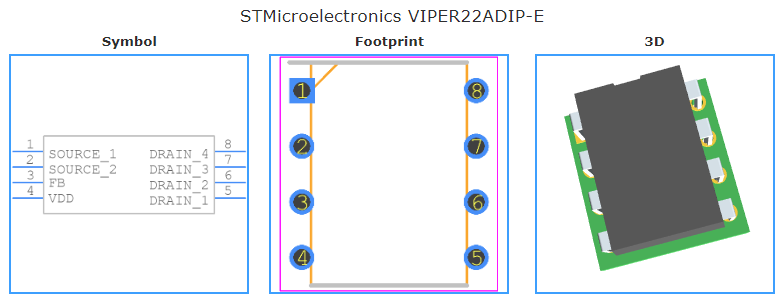 VIPER22ADIP-E引脚图