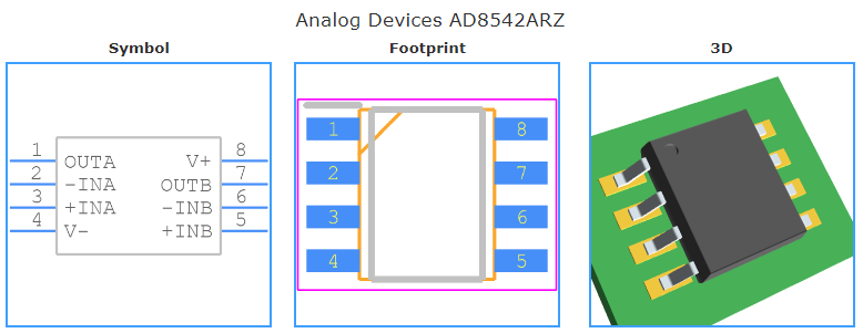 AD8542ARZ引脚图