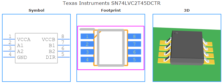 SN74LVC2T45DCTR引脚图