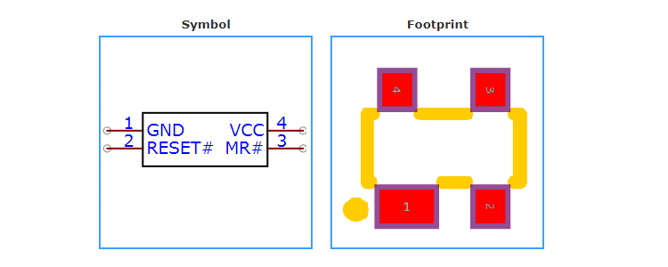 CAT811STBI-GT3引脚图和PCB焊盘图