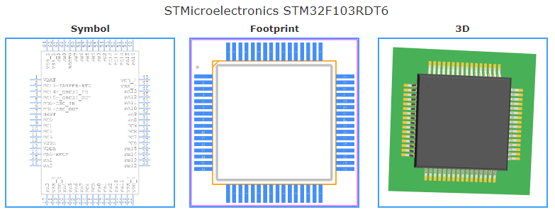 STM32F103RDT6引脚图和PCB焊盘图