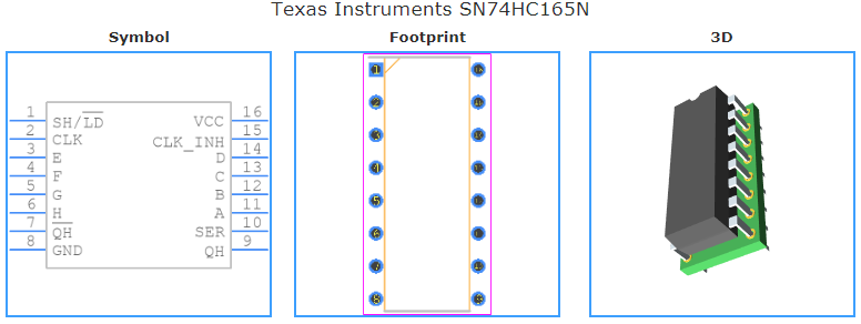 SN74HC165N引脚图