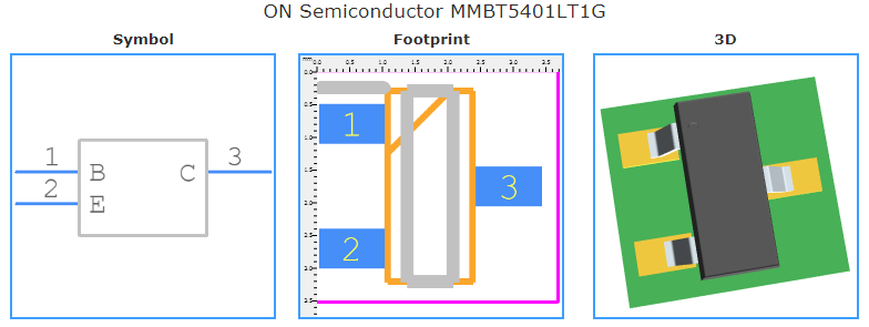 MMBT5401LT1G引脚图和PCB焊盘图