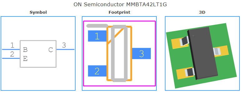 MMBTA42LT1G引脚图和PCB焊盘图