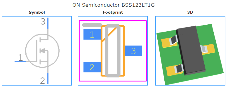 BSS123LT1G引脚图和PCB焊盘图
