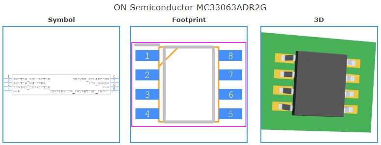 MC33063ADR2G引脚图和PCB焊盘图