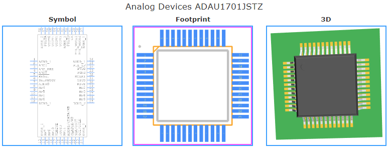 ADAU1701JSTZ引脚图和PCB焊盘图