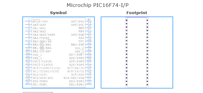PIC16F74-I/P引脚图