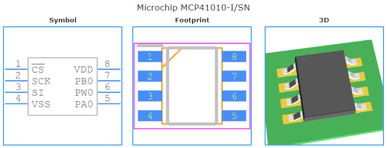 MCP41010-I/SN引脚图