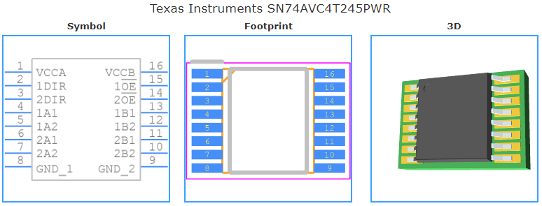 SN74AVC4T245PWR引脚图