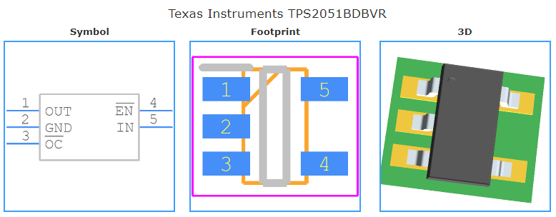 TPS2051BDBVR引脚图