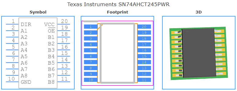 SN74AHCT245PWR引脚图