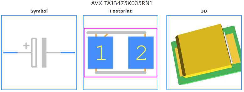 TAJB475K035RNJ引脚图和PCB焊盘图